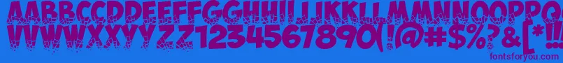 ObelixproBrokenCyr Font – Purple Fonts on Blue Background