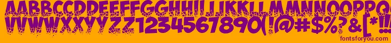 ObelixproBrokenCyr Font – Purple Fonts on Orange Background