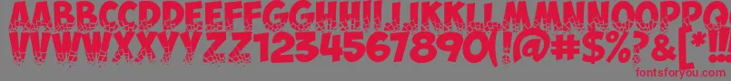 ObelixproBrokenCyr Font – Red Fonts on Gray Background