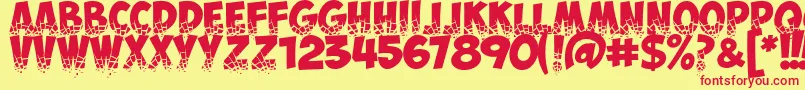 ObelixproBrokenCyr Font – Red Fonts on Yellow Background