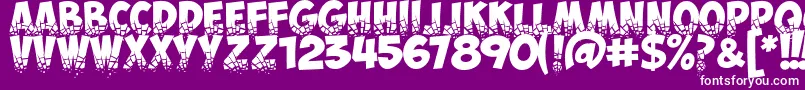 ObelixproBrokenCyr Font – White Fonts on Purple Background