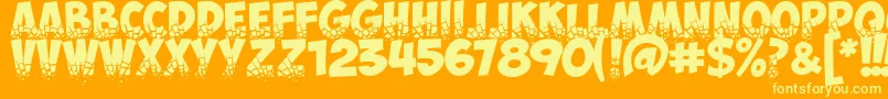 ObelixproBrokenCyr Font – Yellow Fonts on Orange Background