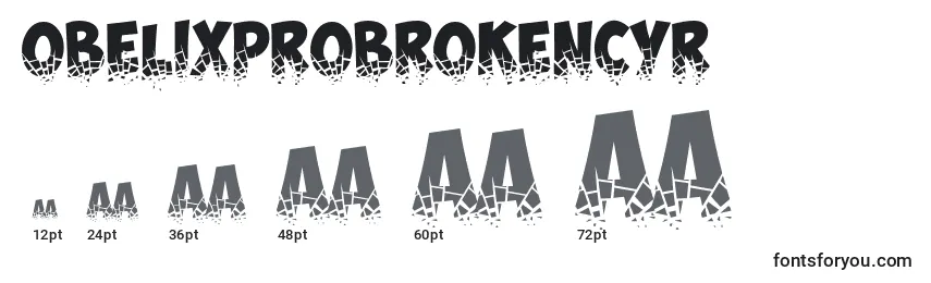 ObelixproBrokenCyr Font Sizes
