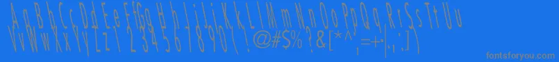 CatscratchThinRevItalic Font – Gray Fonts on Blue Background