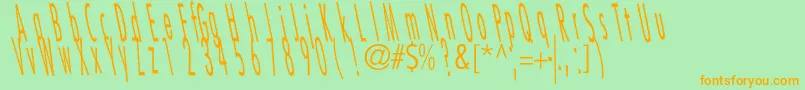 CatscratchThinRevItalic Font – Orange Fonts on Green Background