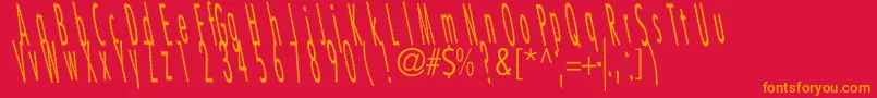 CatscratchThinRevItalic Font – Orange Fonts on Red Background