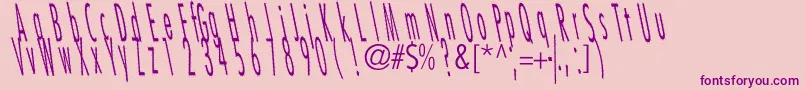 CatscratchThinRevItalic-Schriftart – Violette Schriften auf rosa Hintergrund