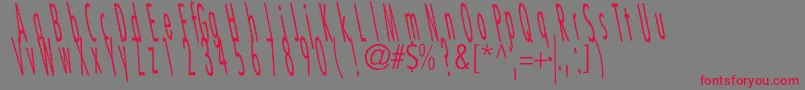 CatscratchThinRevItalic Font – Red Fonts on Gray Background