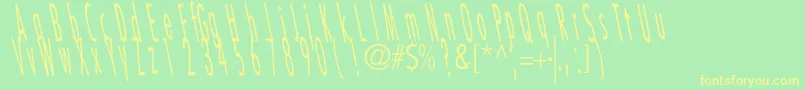 CatscratchThinRevItalic Font – Yellow Fonts on Green Background