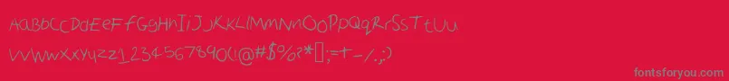 Scruffy Font – Gray Fonts on Red Background