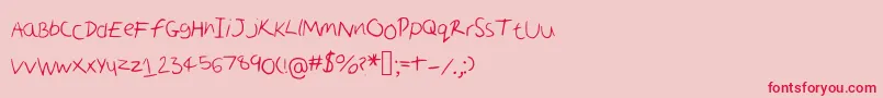 フォントScruffy – ピンクの背景に赤い文字