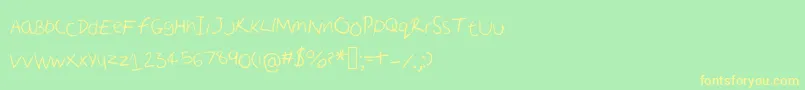Scruffy Font – Yellow Fonts on Green Background