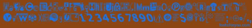 フォントInsecurity – 茶色の背景に青い文字