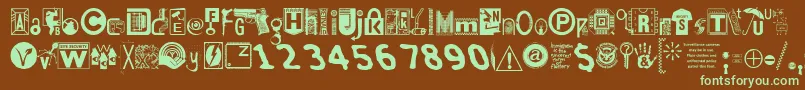 Insecurity Font – Green Fonts on Brown Background