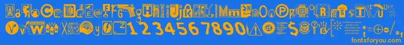 Insecurity Font – Orange Fonts on Blue Background