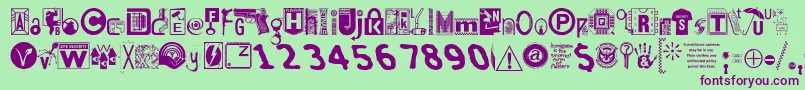 Insecurity Font – Purple Fonts on Green Background