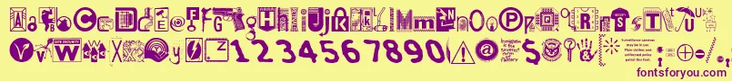 Insecurity Font – Purple Fonts on Yellow Background