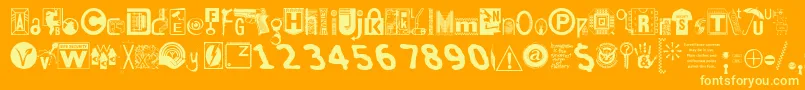 Insecurity Font – Yellow Fonts on Orange Background