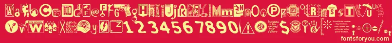 Insecurity Font – Yellow Fonts on Red Background