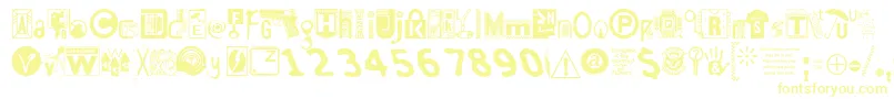 Insecurity Font – Yellow Fonts on White Background