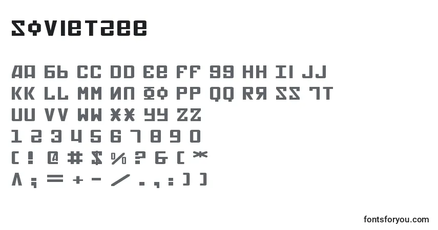 Schriftart Soviet2ee – Alphabet, Zahlen, spezielle Symbole