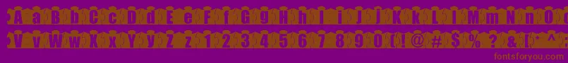 MashyJigsaw-Schriftart – Braune Schriften auf violettem Hintergrund