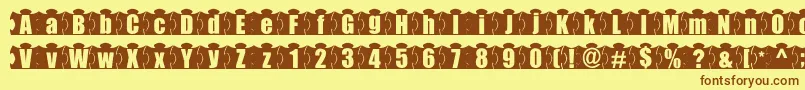 MashyJigsaw Font – Brown Fonts on Yellow Background