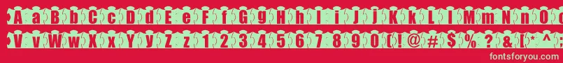 MashyJigsaw Font – Green Fonts on Red Background