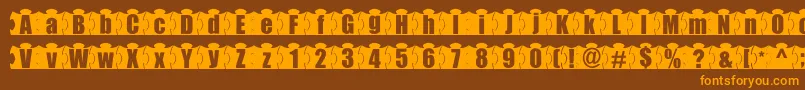 MashyJigsaw Font – Orange Fonts on Brown Background