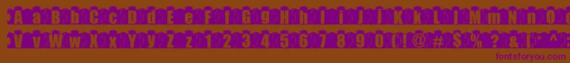 MashyJigsaw Font – Purple Fonts on Brown Background