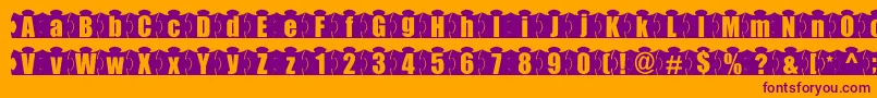 MashyJigsaw-fontti – violetit fontit oranssilla taustalla