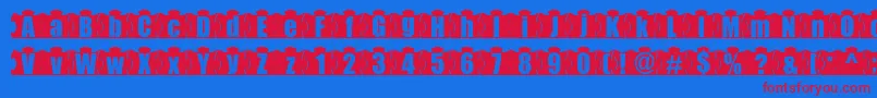 Fonte MashyJigsaw – fontes vermelhas em um fundo azul