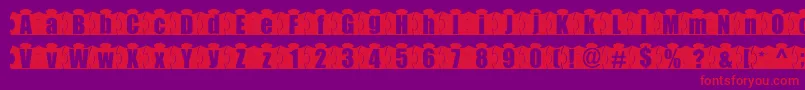 フォントMashyJigsaw – 紫の背景に赤い文字