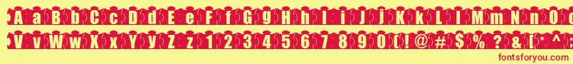 MashyJigsaw Font – Red Fonts on Yellow Background