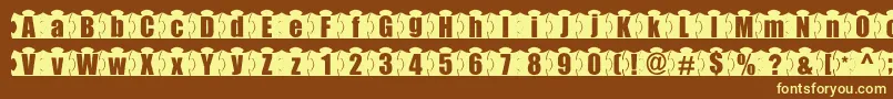 MashyJigsaw Font – Yellow Fonts on Brown Background