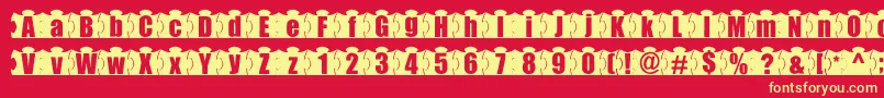 MashyJigsaw Font – Yellow Fonts on Red Background