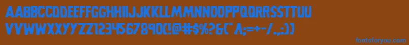 Grimghostexpand Font – Blue Fonts on Brown Background