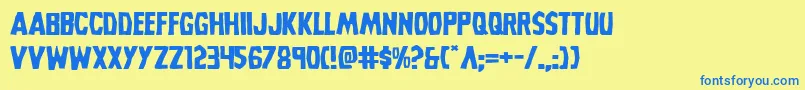 Grimghostexpand Font – Blue Fonts on Yellow Background