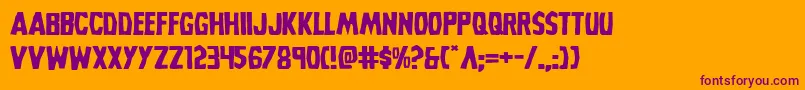 Grimghostexpand Font – Purple Fonts on Orange Background