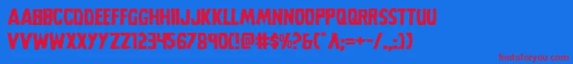 Grimghostexpand Font – Red Fonts on Blue Background