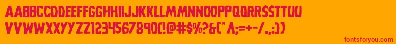 Grimghostexpand Font – Red Fonts on Orange Background