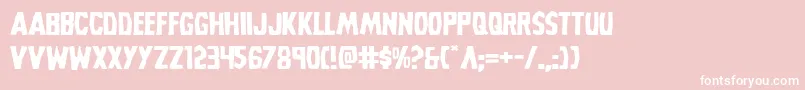 Grimghostexpand-Schriftart – Weiße Schriften auf rosa Hintergrund