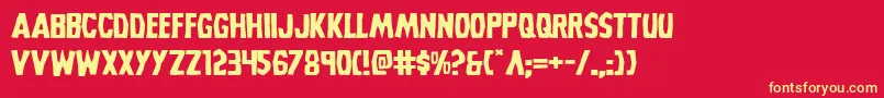 フォントGrimghostexpand – 黄色の文字、赤い背景