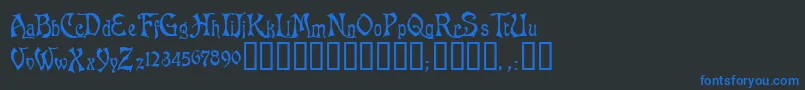 AsphodelTM Font – Blue Fonts on Black Background