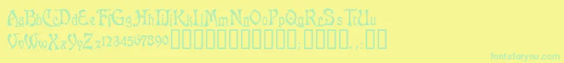 AsphodelTM Font – Green Fonts on Yellow Background