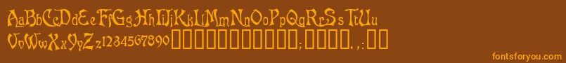 AsphodelTM Font – Orange Fonts on Brown Background