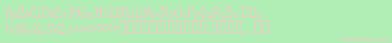 AsphodelTM Font – Pink Fonts on Green Background