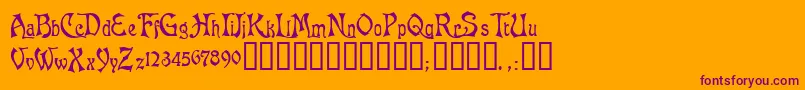 AsphodelTM Font – Purple Fonts on Orange Background