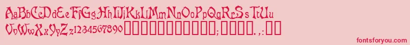 AsphodelTM Font – Red Fonts on Pink Background