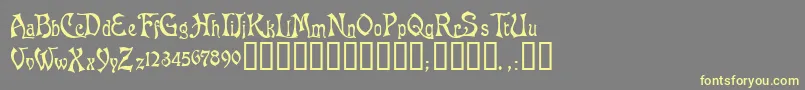 AsphodelTM Font – Yellow Fonts on Gray Background